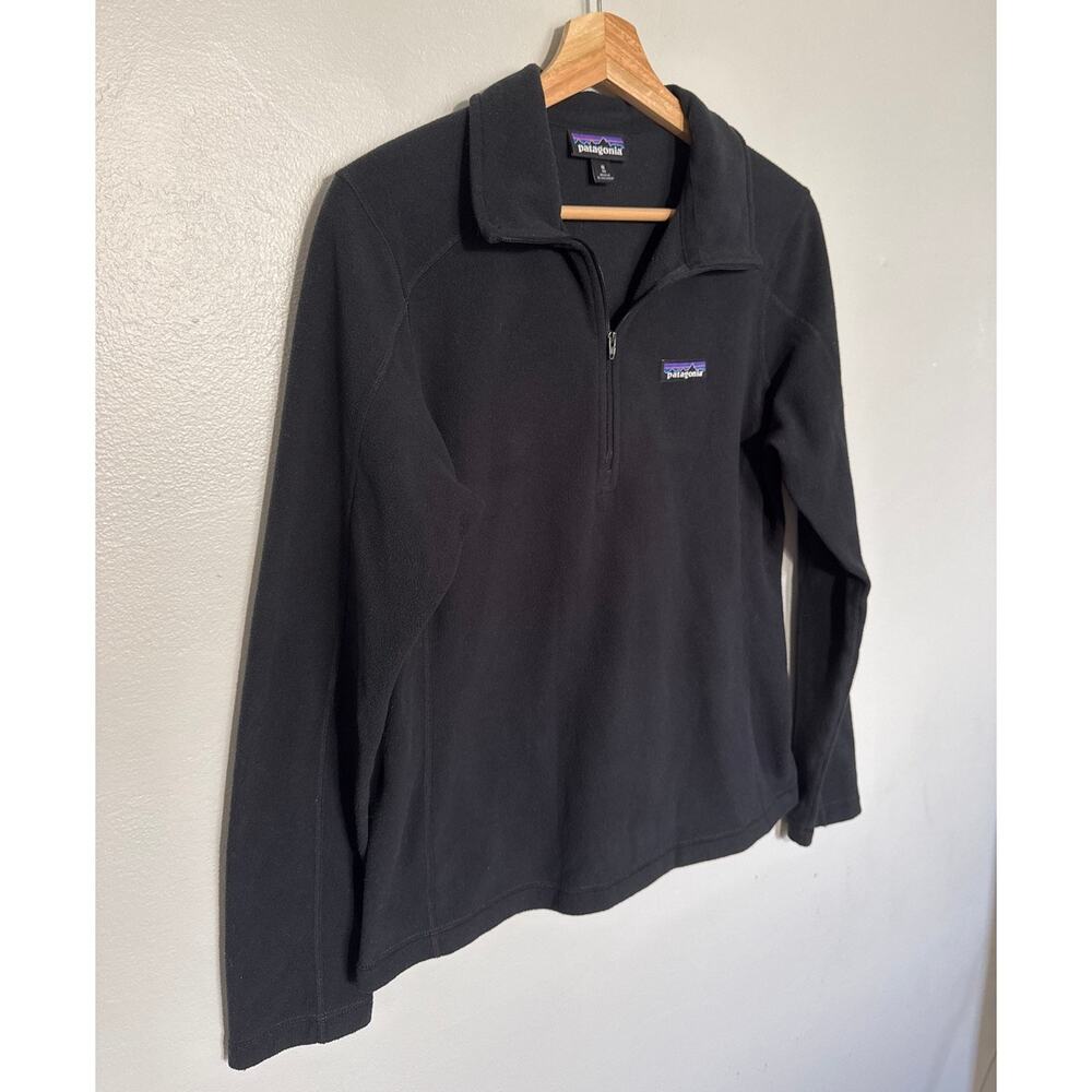 Women's Size M Black Patagonia Micro D Quarter-Zip Fleece Pullover Recycled - Picture 3 of 10